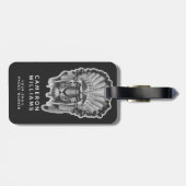 ネイティブアメリカンのトラの責任者は|あなたの名前を加えます ラゲッジタグ (裏面横)