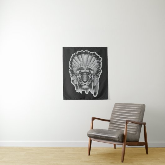 ネイティブアメリカンのトラの責任者 タペストリー (インサイチュ)