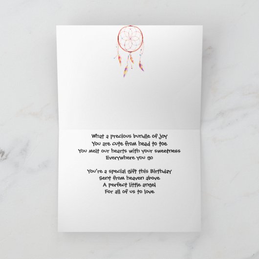 ネイティブアメリカンのベビーのための最初バースデー・カード カード (内部)