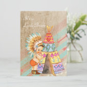 ネイティブアメリカンのベビーシャワーの招待状 招待状 (スタンド正面)