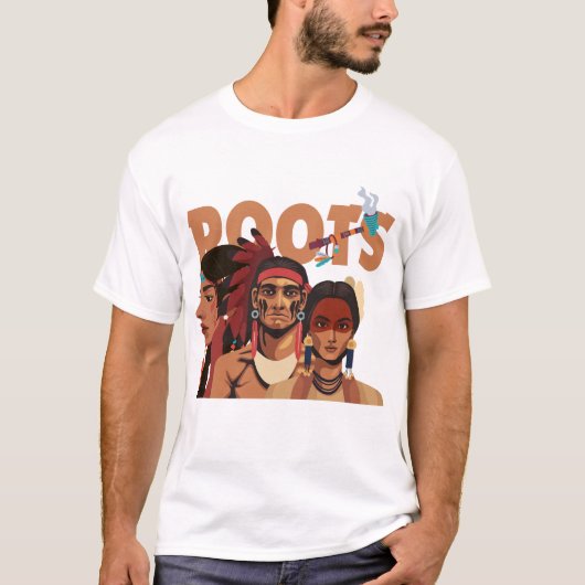 ネイティブアメリカンのルーツ Tシャツ (正面)
