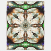 ネイティブアメリカンの動物のタカの精神のトーテムの曼荼羅 フリースブランケット (正面)