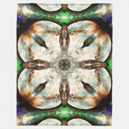 ネイティブアメリカンの動物のタカの精神のトーテムの曼荼羅 フリースブランケット