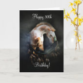 ネイティブアメリカンの夢のキャッチャー及び馬第30 Bday カード (黄色い花)