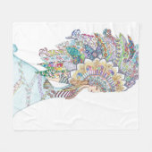 ネイティブアメリカンの女の子の頭飾り フリースブランケット (正面(横))