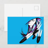 ネイティブアメリカンの女性のポストカード ポストカード (正面/裏面)