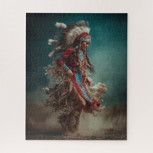 ネイティブアメリカンの女性ジグソーパズル ジグソーパズル (縦)
