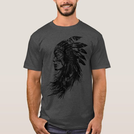ネイティブアメリカンの女性2 Tシャツ (正面)