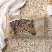 ネイティブアメリカンの威厳のあるなムスタングシリーズ馬の芸術 ランバークッション (ブランケット)