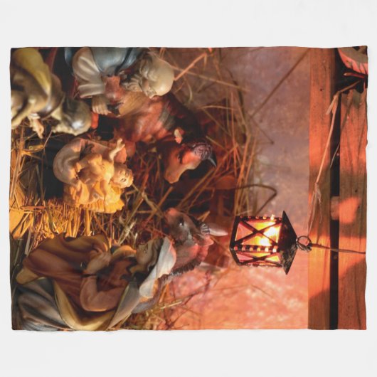 ネイティブアメリカンの戦士 フリースブランケット (正面(横))