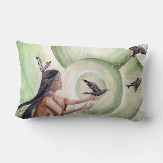 ネイティブアメリカンの枕アメリカインディアンの枕 ランバークッション (裏面)