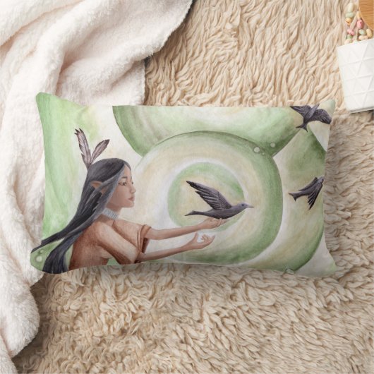 ネイティブアメリカンの枕アメリカインディアンの枕 ランバークッション (ブランケット)