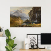 ネイティブアメリカンの槍魚釣り ポスター (ホームオフィス)