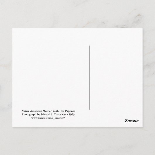 ネイティブアメリカンの母親とそのパプース ポストカード (裏面)