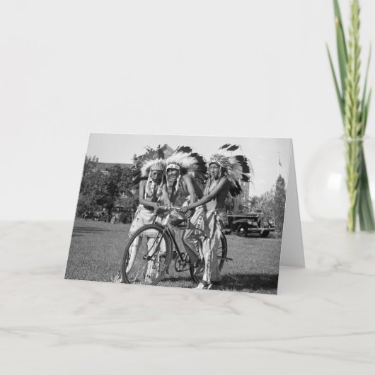 ネイティブアメリカンの男の子、30年代 カード (正面)