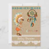 ネイティブアメリカンの男の赤ちゃんのベビーシャワーの招待状 招待状 (正面)