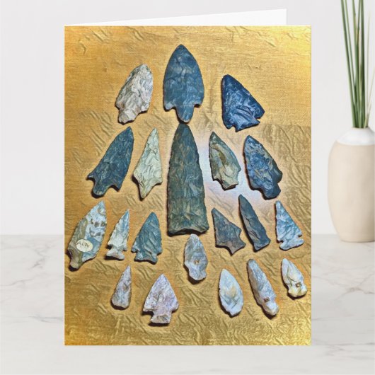 ネイティブアメリカンの矢じり 誕生日カード サンキューカード (正面)