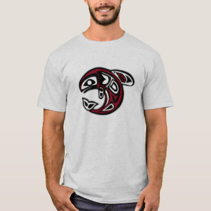 ネイティブアメリカンの種族の魚のデザイン Tシャツ