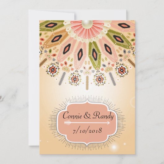 ネイティブアメリカンの結婚式招待状 招待状 (正面)