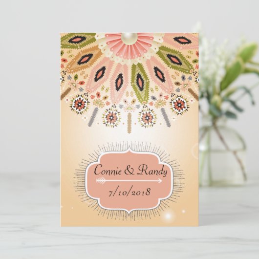 ネイティブアメリカンの結婚式招待状 招待状 (スタンド正面)