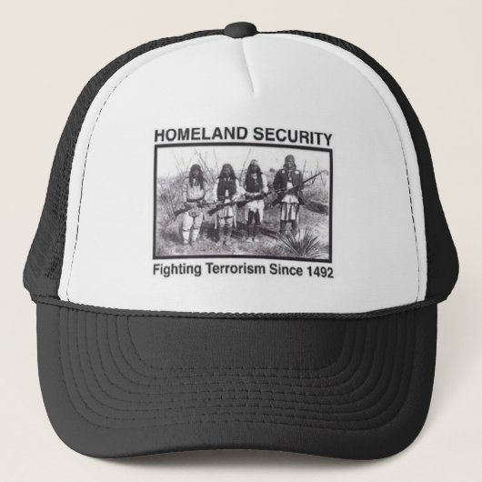ネイティブアメリカンの自国の保安のTシャツ キャップ (正面)