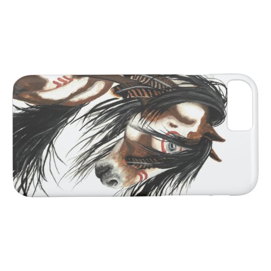 ネイティブアメリカンの色彩の鮮やかな馬のiPhone 7の場合 Case-Mate iPhoneケース (裏面(横))