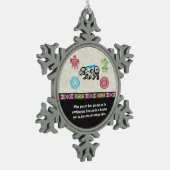 ネイティブアメリカンの記号および知恵-くま スノーフレークピューターオーナメント (左)