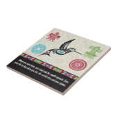 ネイティブアメリカンの記号および知恵-ハチドリ タイル (側面)