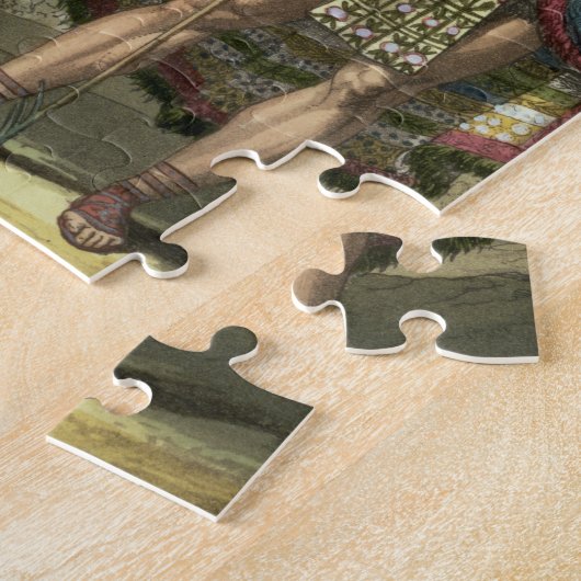 ネイティブアメリカンの責任者(色を持つ征服者 ジグソーパズル (側面)