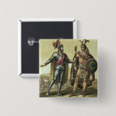 ネイティブアメリカンの責任者(色を持つ征服者 缶バッジ (正面&裏面)