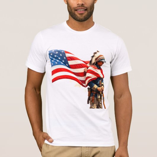 ネイティブアメリカンの軍人 Tシャツ (正面)