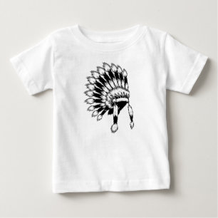 ネイティブアメリカンの頭飾りのベビーの罰金のジャージーのTシャツ ベビーTシャツ