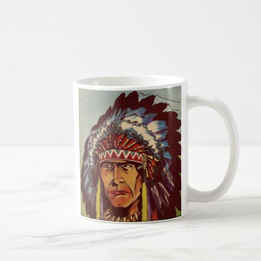 ネイティブアメリカンの頭飾りの責任者 コーヒーマグカップ (右)
