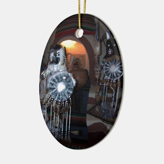 ネイティブアメリカンのKachinaの人形 セラミックオーナメント (左)