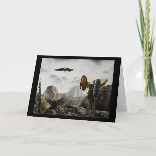 ネイティブアメリカンのPainting~の歓迎された友人 シーズンカード (正面)