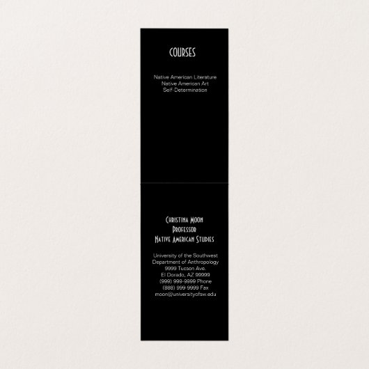 ネイティブアメリカンは名刺を調査します 名刺 (内部フラット)