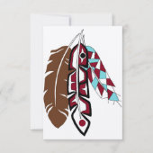 ネイティブアメリカンは挨拶状に羽をつけます カード (正面)