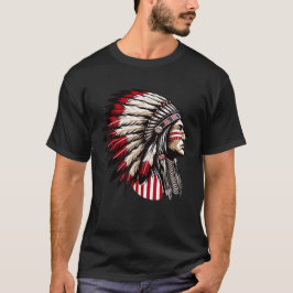 ネイティブアメリカンインディアン、ヘッドドレスチーフの祖先 Tシャツ