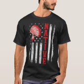 ネイティブアメリカンデー アメリカ国旗 チェロキー 先住民 Tシャツ (正面)