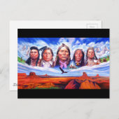 ネイティブアメリカン美術イラストレーション ポストカード (正面/裏面)