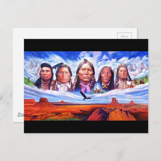 ネイティブアメリカン美術イラストレーション ポストカード (正面/裏面)