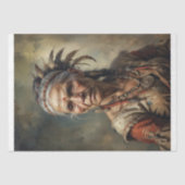 ネイティブアメリカン親知のデコパージュのキーパー 薄葉紙 (正面)