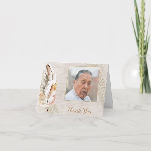 ネイティブアメリカン追悼写真への感謝 サンキューカード (正面)