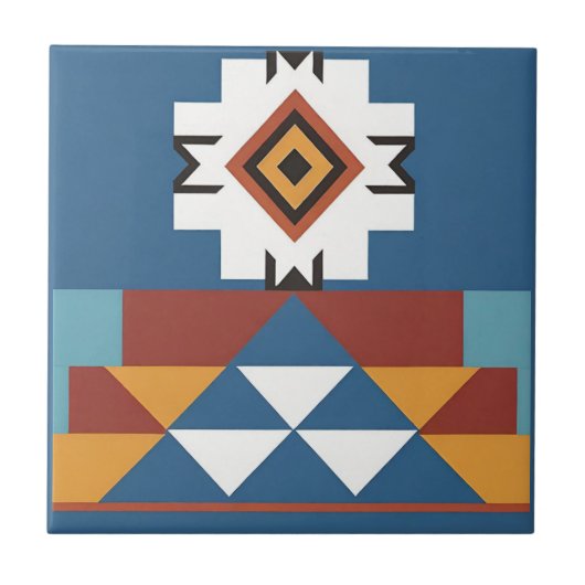 ネイティブアメリカン部族からインスパイアされたデザイン タイル (正面)