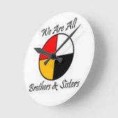 ネイティブアメリカン4の方向ギア ラウンド壁時計 (傾斜)