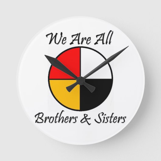 ネイティブアメリカン4の方向ギア ラウンド壁時計 (正面)