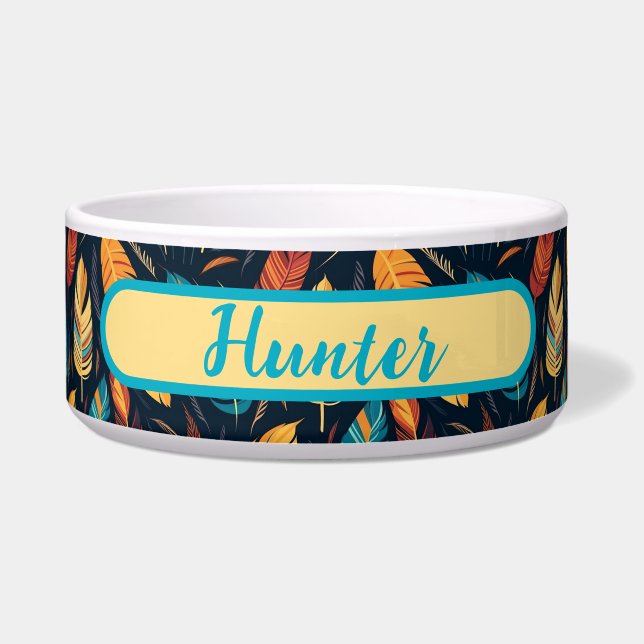 ネイティブアメリカン・サウスウエストスタイルの羽根模様 ボウル (正面)