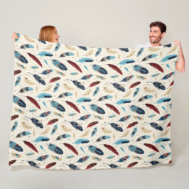 ネイティブアメリカン サウスウエスト 羽根模様 フリースブランケット