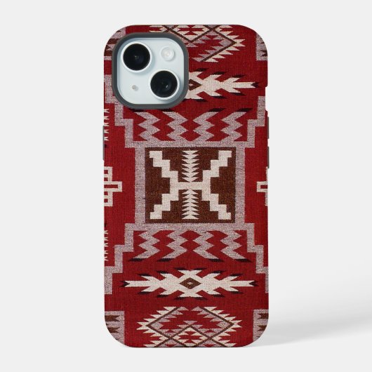 ネイティブアメリカン ストーム柄 iPhone 15ケース (裏面)