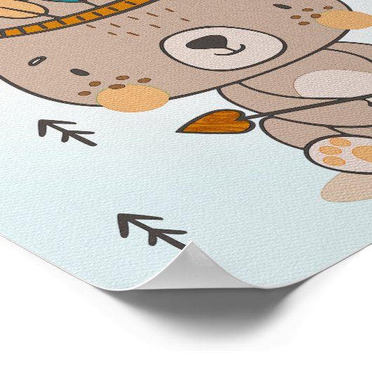 ネイティブアメリカン ベア 子供部屋 ポスター 乳児室 (角)